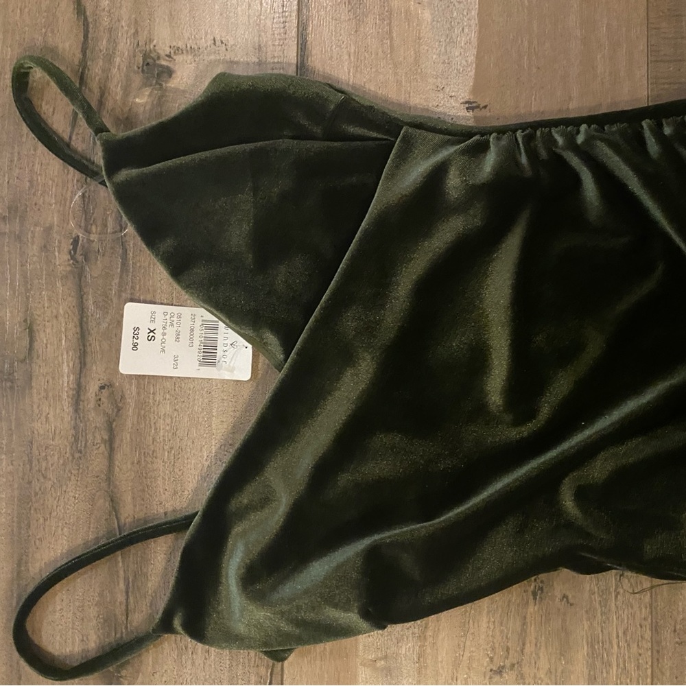 Brand new Luxe Beginnings Velvet Surplice Mini Dress